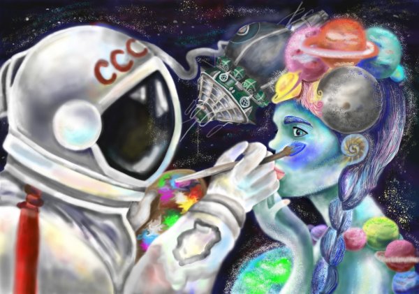 Необычные рисунки на тему космос