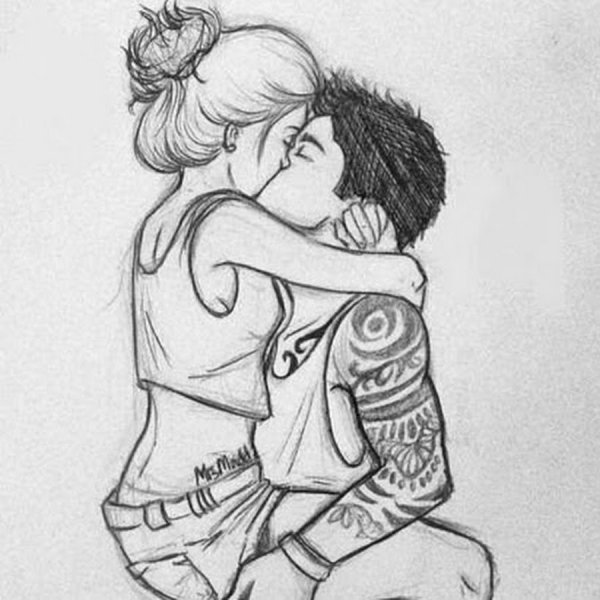 Рисунок влюбленной пары