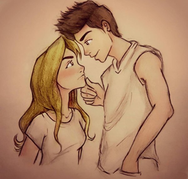 Рисунок карандашом парень с девушкой