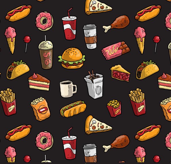 Векторный фон еда