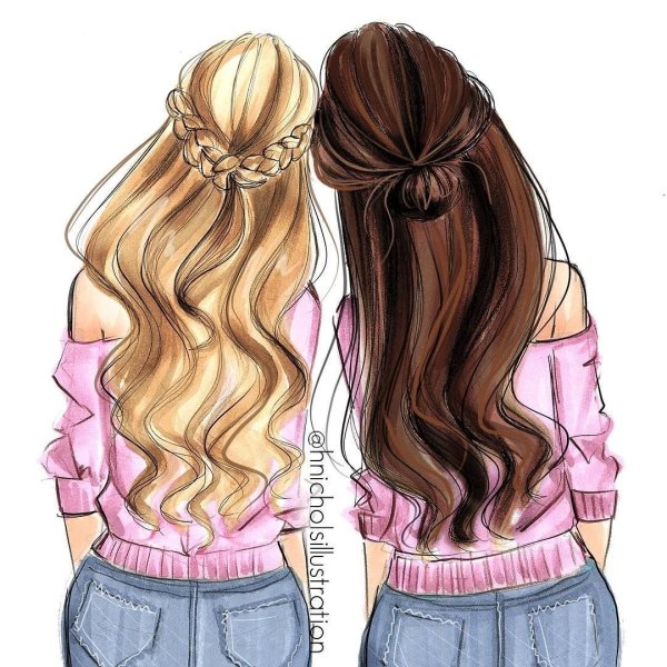 Картинки для срисовки подруги