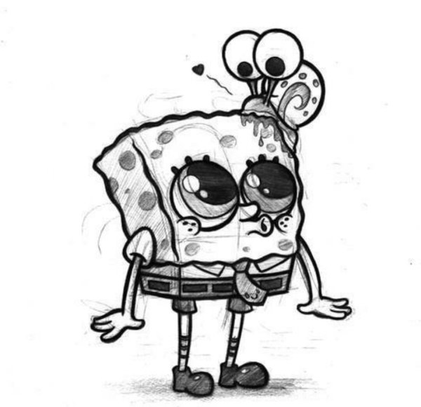 Мультик губка Боб для срисовки