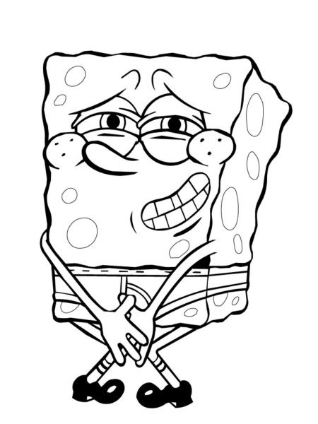 Герои мультика Спанч Боб раскраска