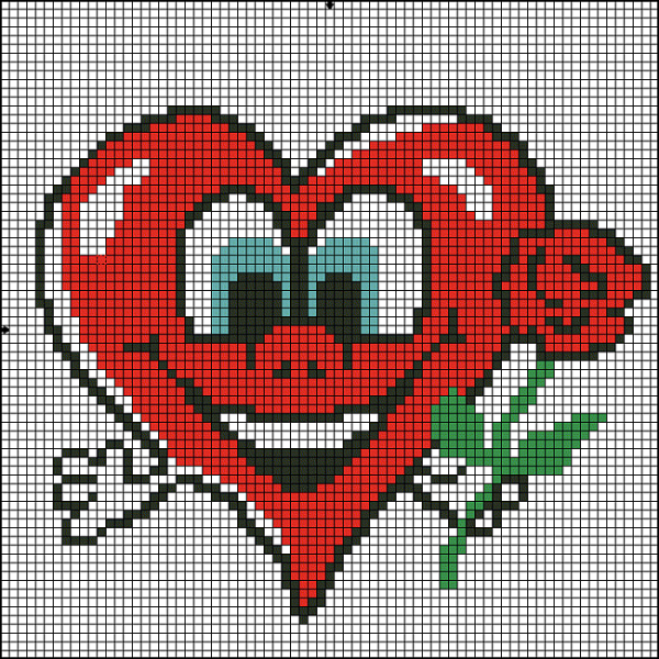 Вышивка крестиком сердечко