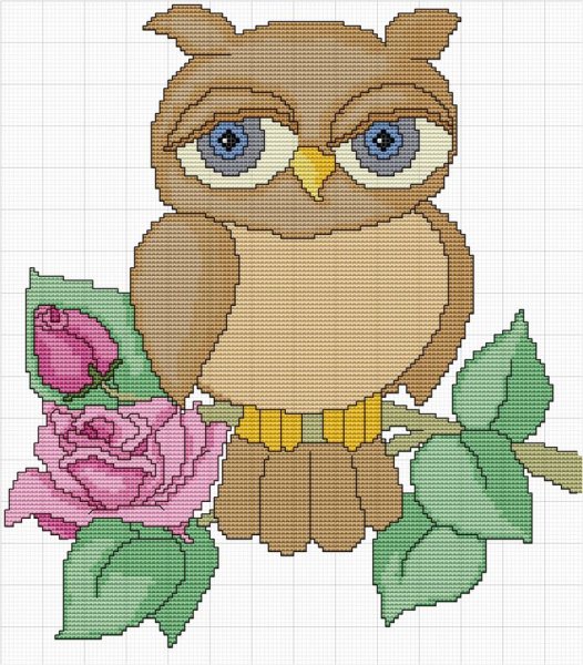 Вышивка крестиком Совушка