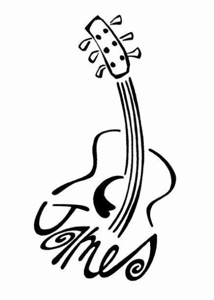 Тату гитара эскиз