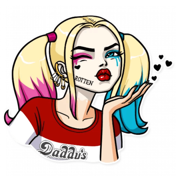 Стикеры Харли Квинн телеграмм