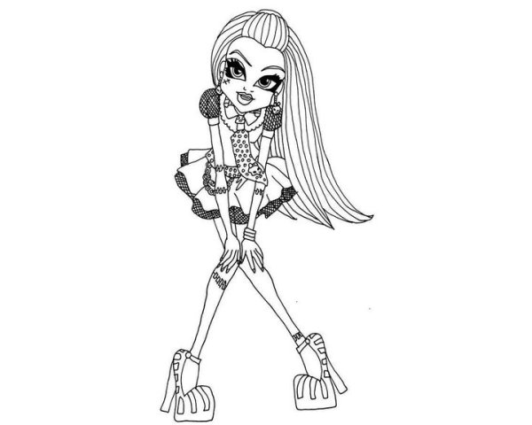 Раскраски Монстер Хай Фрэнки Штейн в платье