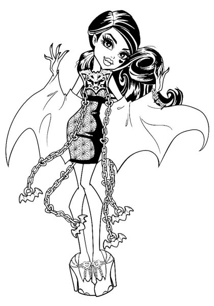 Раскраски Монстер Хай Дракулаура