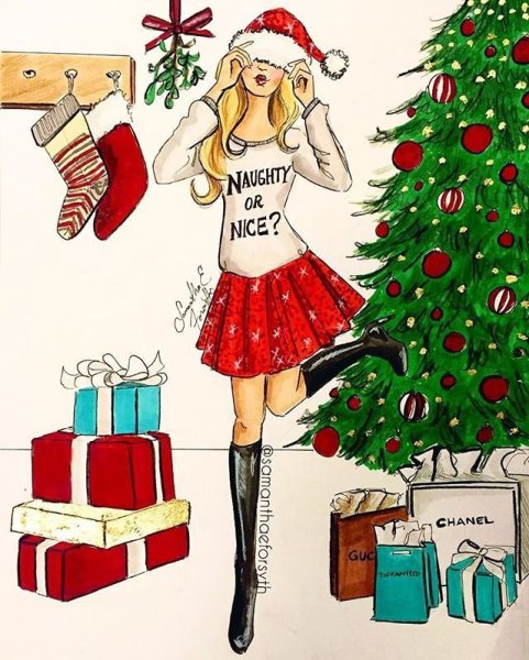 Новогодние открытки акварелью