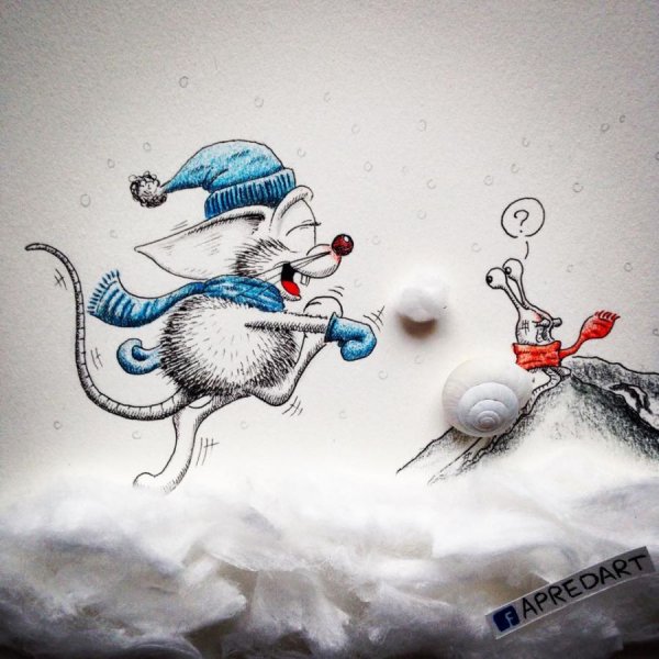 Необычные новогодние иллюстрации