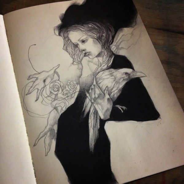 Готические рисунки в скетчбук