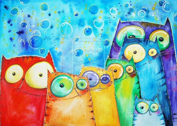 Яркий рисунок красками