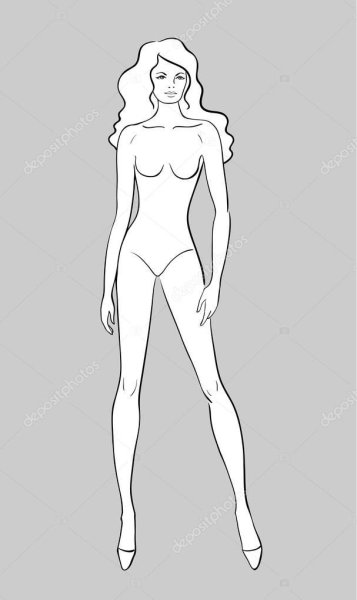 Контур женской фигуры