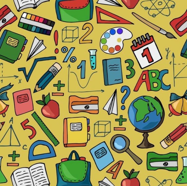 Черно белые школьные принадлежности