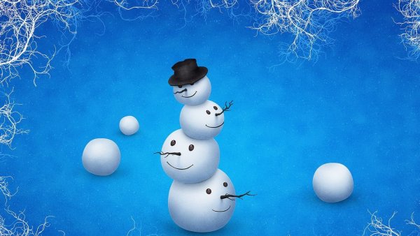 Снеговик красивый