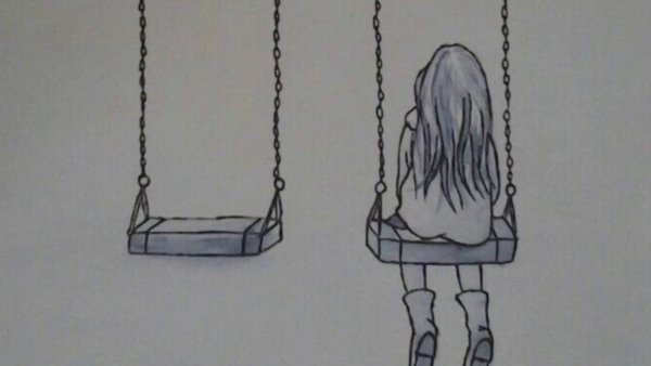 Грустные рисунки для срисовки лёгкие