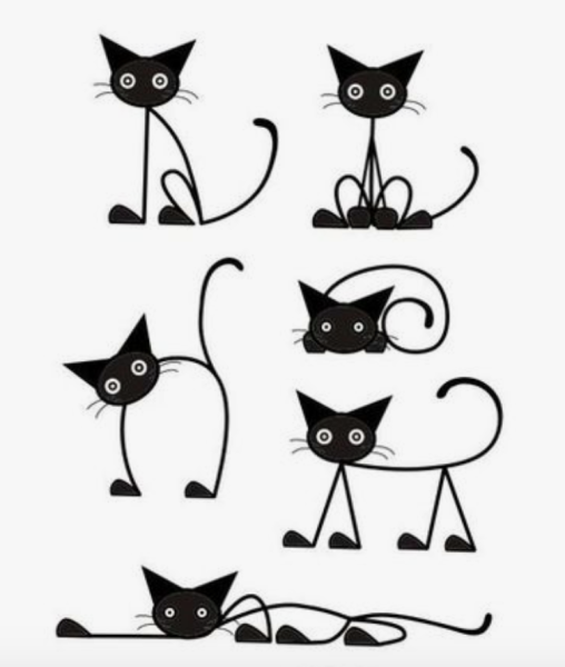 Коты трафареты для декора