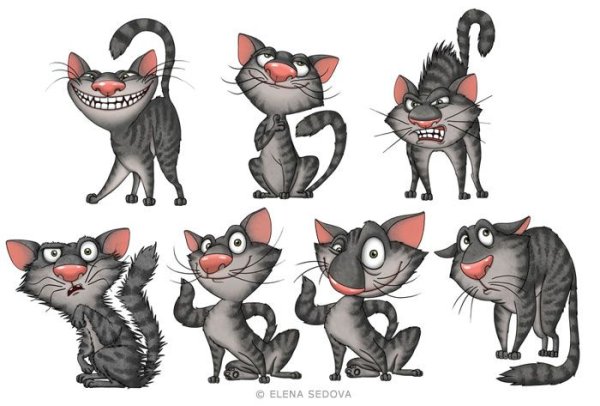 Животные с разными эмоциями