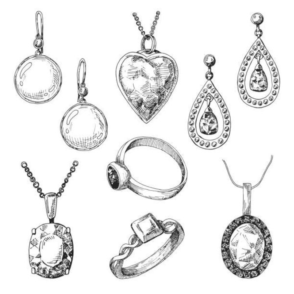 Эскиз комплекта ювелирных украшений