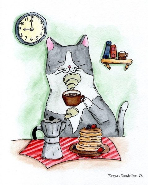 Кот и кофе