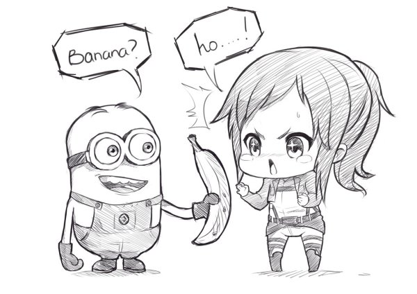 Раскраска атака титанов Чиби