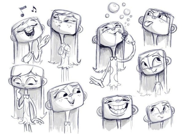 Скетчи персонажей эмоции