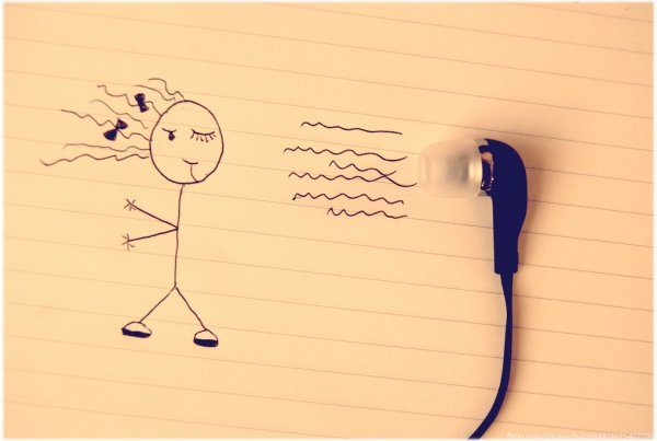 Человечек с наушниками