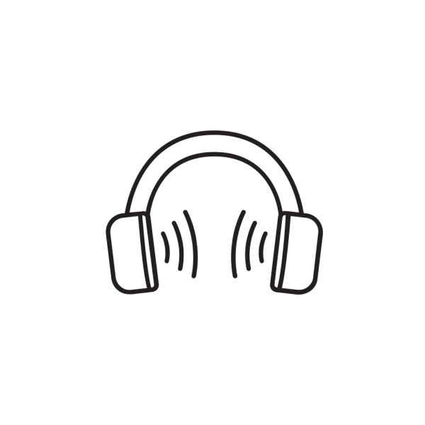 Белый значок наушников