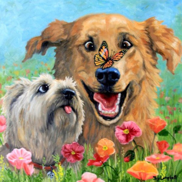 Joy Campbell картины собаки