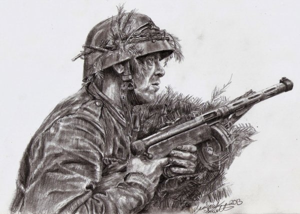 Зарисовки солдат второй мировой