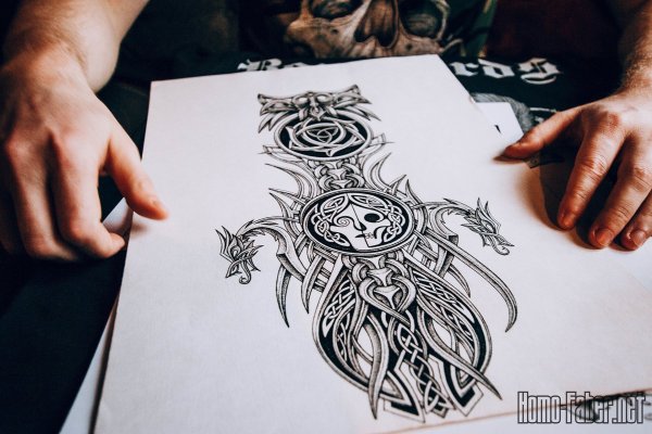 Тату трайбл дракон