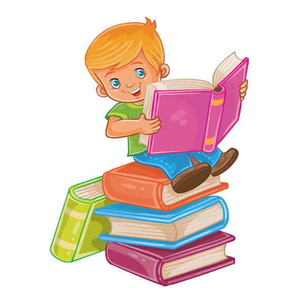 Мультяшные дети с книгами