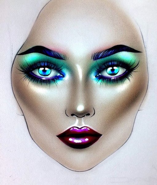 Креативный макияж фейс чарт