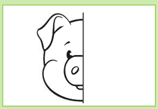 Дорисуй половину рисунка