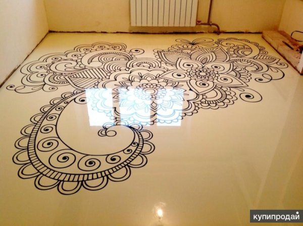 Наливной пол с орнаментом