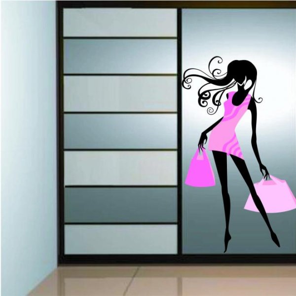 Шкаф купе с рисунком девушки