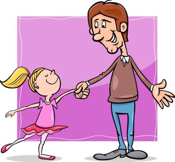 Папа и дочь карикатура