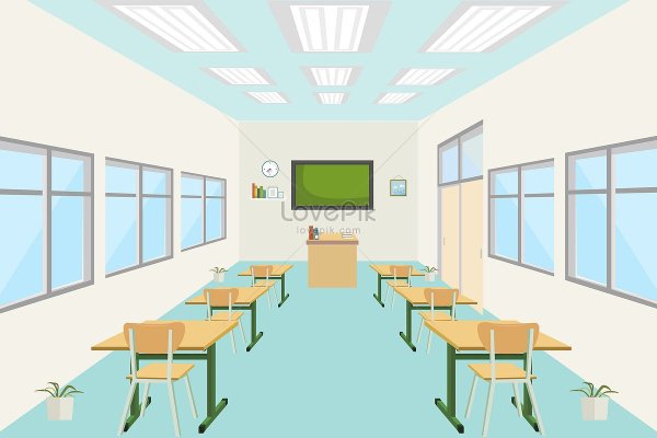 Рисунок классной комнаты в школе