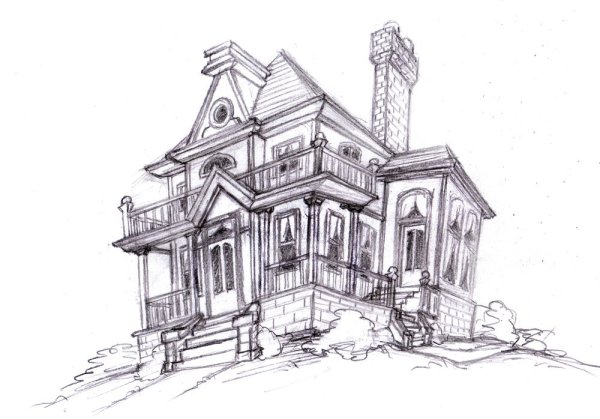 Красивые здания карандашом