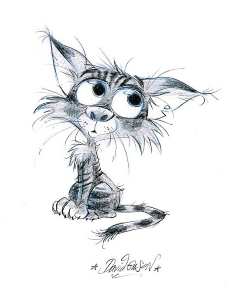 Смешные коты рисунки карандашом