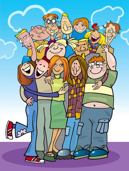Детский коллектив иллюстрация