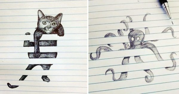 Рисунки в линеечку