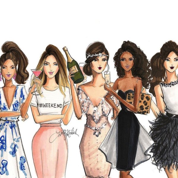 Подружки карикатура