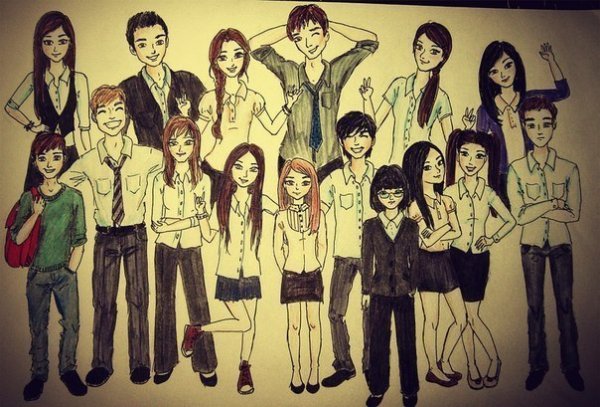 Рисунок Одноклассники в школе