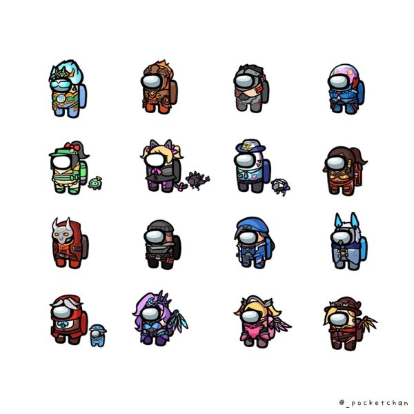 Амонг АС герои скины