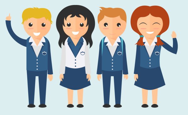 Школьная форма в мультяшном стиле