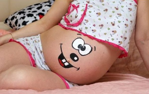 Рисунки на животе у беременных