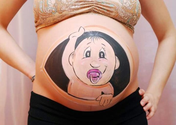 Рисование на животе беременных