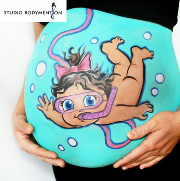 Арт на животе беременной